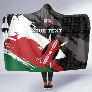 Custom Afro Kenya Hooded Blanket Rugby Sevens - African Pattern