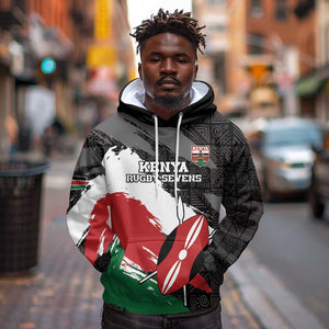 Custom Afro Kenya Hoodie Rugby Sevens - African Pattern