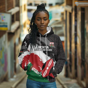 Custom Afro Kenya Hoodie Rugby Sevens - African Pattern