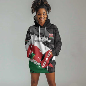 Custom Afro Kenya Hoodie Dress Rugby Sevens - African Pattern