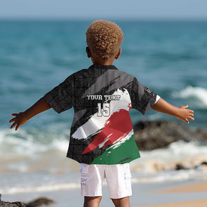 Custom Afro Kenya Kid Hawaiian Shirt Rugby Sevens - African Pattern