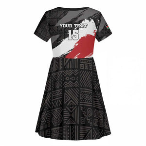 Custom Afro Kenya Kid Short Sleeve Dress Rugby Sevens - African Pattern