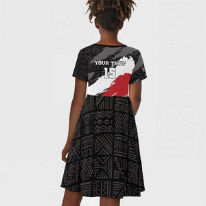 Custom Afro Kenya Kid Short Sleeve Dress Rugby Sevens - African Pattern