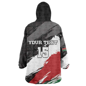 Custom Afro Kenya Kid Wearable Blanket Hoodie Rugby Sevens - African Pattern