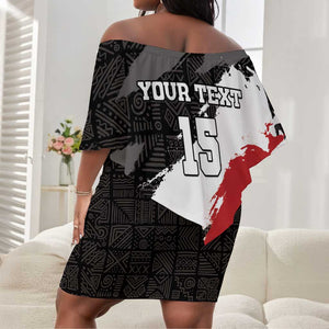 Custom Afro Kenya Off Shoulder Short Dress Rugby Sevens - African Pattern