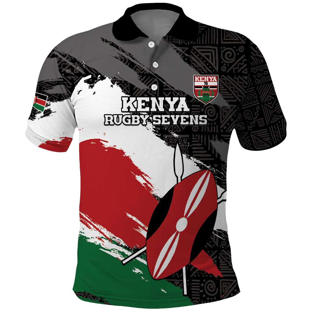 Custom Afro Kenya Polo Shirt Rugby Sevens - African Pattern