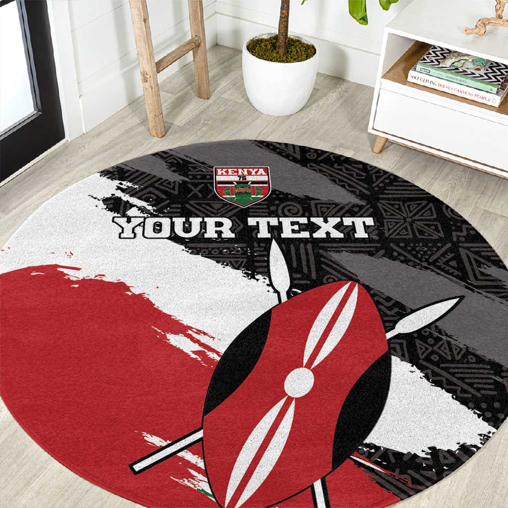 Custom Afro Kenya Round Carpet Rugby Sevens - African Pattern