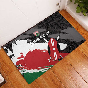 Custom Afro Kenya Rubber Doormat Rugby Sevens - African Pattern