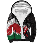 Custom Afro Kenya Sherpa Hoodie Rugby Sevens - African Pattern