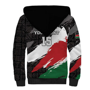 Custom Afro Kenya Sherpa Hoodie Rugby Sevens - African Pattern