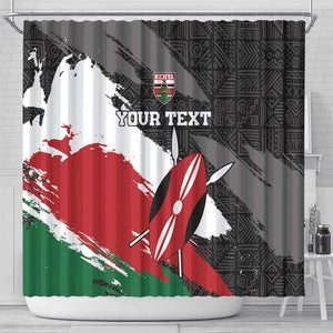 Custom Afro Kenya Shower Curtain Rugby Sevens - African Pattern