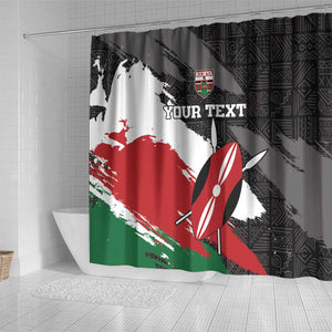 Custom Afro Kenya Shower Curtain Rugby Sevens - African Pattern