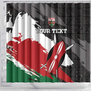 Custom Afro Kenya Shower Curtain Rugby Sevens - African Pattern