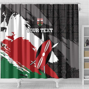 Custom Afro Kenya Shower Curtain Rugby Sevens - African Pattern