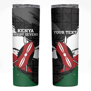 Custom Afro Kenya Skinny Tumbler Rugby Sevens - African Pattern