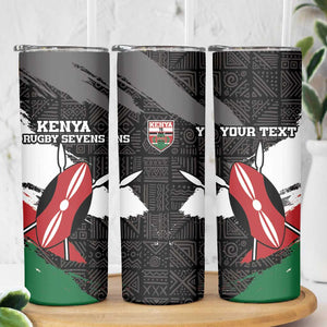 Custom Afro Kenya Skinny Tumbler Rugby Sevens - African Pattern