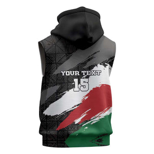Custom Afro Kenya Sleeveless Zip Hoodie Rugby Sevens - African Pattern - African Pride