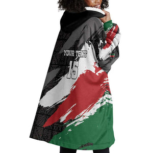 Custom Afro Kenya Wearable Blanket Hoodie Rugby Sevens - African Pattern