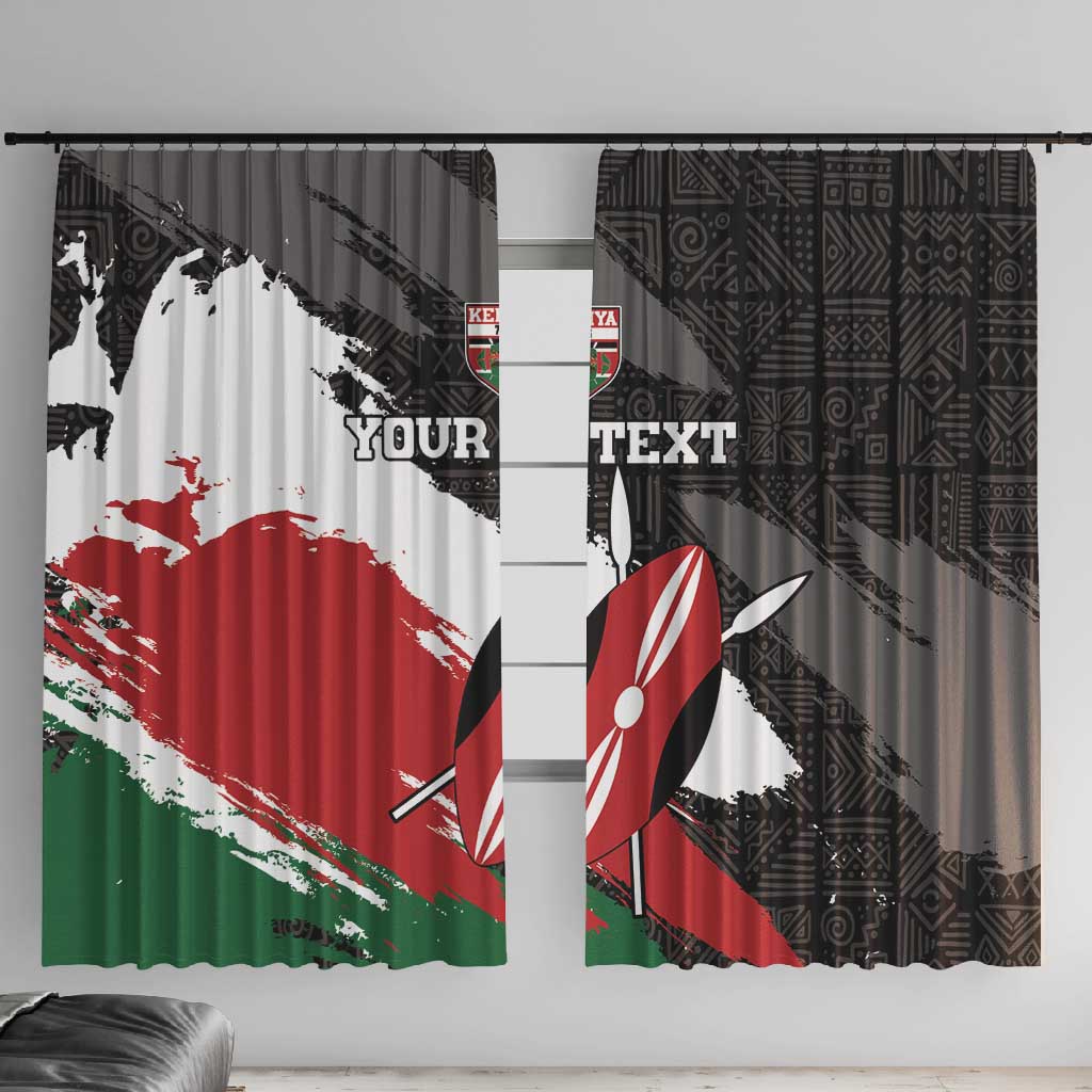 Custom Afro Kenya Window Curtain Rugby Sevens - African Pattern