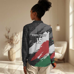 Custom Afro Kenya Women Casual Shirt Rugby Sevens - African Pattern