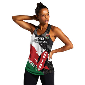 Custom Afro Kenya Women Racerback Tank Rugby Sevens - African Pattern