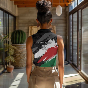 Custom Afro Kenya Women Sleeveless Polo Shirt Rugby Sevens - African Pattern