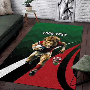 Kenya Rugby Custom Area Rug Simbas Mascot - Sporty Style