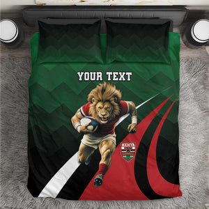 Kenya Rugby Custom Bedding Set Simbas Mascot - Sporty Style