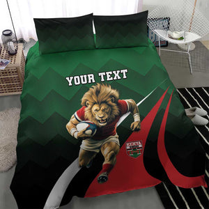 Kenya Rugby Custom Bedding Set Simbas Mascot - Sporty Style