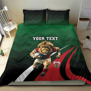 Kenya Rugby Custom Bedding Set Simbas Mascot - Sporty Style