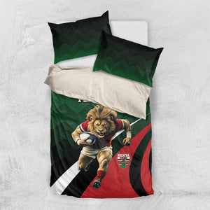 Kenya Rugby Custom Bedding Set Simbas Mascot - Sporty Style