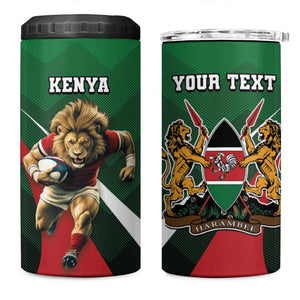 Kenya Rugby Custom 4 in 1 Can Cooler Tumbler Simbas Mascot - Sporty Style