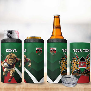 Kenya Rugby Custom 4 in 1 Can Cooler Tumbler Simbas Mascot - Sporty Style