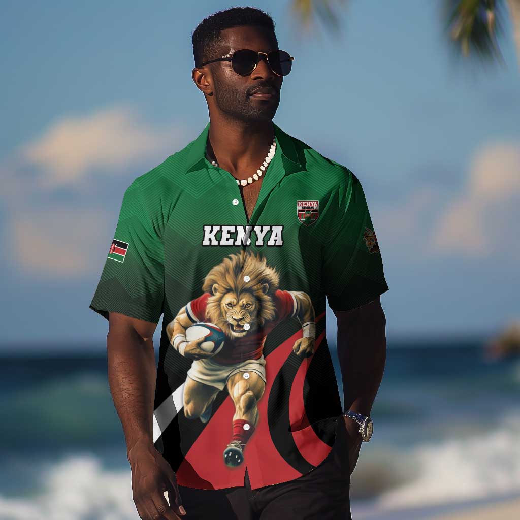 Kenya Rugby Custom Hawaiian Shirt Simbas Mascot - Sporty Style