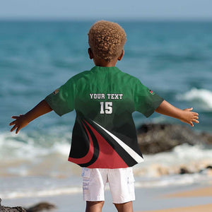 Kenya Rugby Custom Kid Hawaiian Shirt Simbas Mascot - Sporty Style