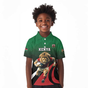 Kenya Rugby Custom Kid Polo Shirt Simbas Mascot - Sporty Style