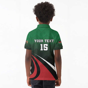 Kenya Rugby Custom Kid Polo Shirt Simbas Mascot - Sporty Style