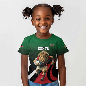 Kenya Rugby Custom Kid T shirt Simbas Mascot - Sporty Style