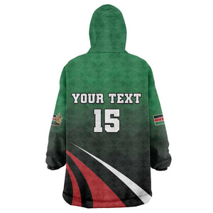 Kenya Rugby Custom Kid Wearable Blanket Hoodie Simbas Mascot - Sporty Style