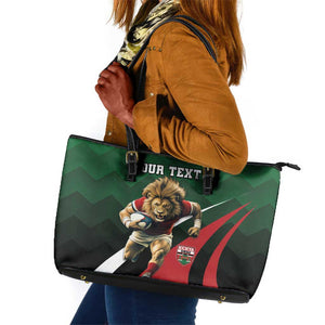 Kenya Rugby Custom Leather Tote Bag Simbas Mascot - Sporty Style