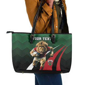 Kenya Rugby Custom Leather Tote Bag Simbas Mascot - Sporty Style