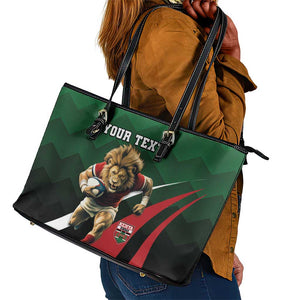 Kenya Rugby Custom Leather Tote Bag Simbas Mascot - Sporty Style