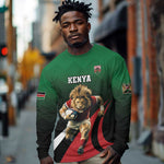 Kenya Rugby Custom Long Sleeve Shirt Simbas Mascot - Sporty Style