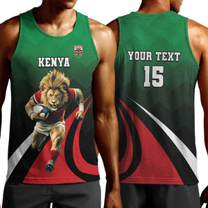 Kenya Rugby Custom Men Tank Top Simbas Mascot - Sporty Style