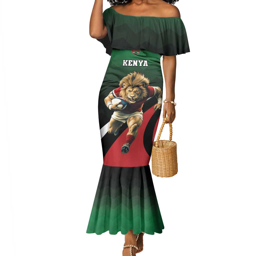 Kenya Rugby Custom Mermaid Dress Simbas Mascot - Sporty Style