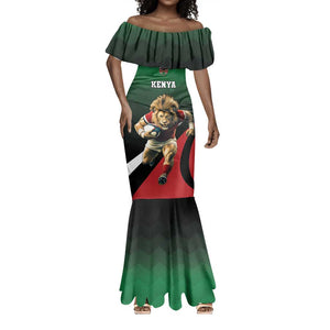 Kenya Rugby Custom Mermaid Dress Simbas Mascot - Sporty Style