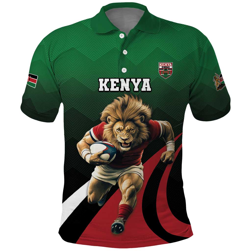 Kenya Rugby Custom Polo Shirt Simbas Mascot - Sporty Style