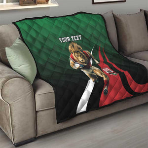 Kenya Rugby Custom Quilt Simbas Mascot - Sporty Style