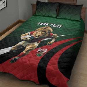 Kenya Rugby Custom Quilt Bed Set Simbas Mascot - Sporty Style