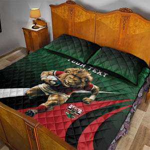 Kenya Rugby Custom Quilt Bed Set Simbas Mascot - Sporty Style